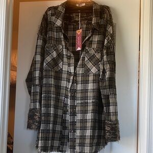 Plaid Button-Up Shirt